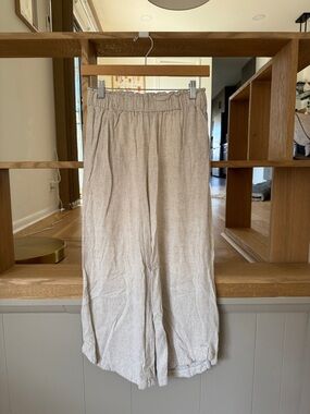 Petal & Pup Beige Wide-Leg Linen Blend Pants